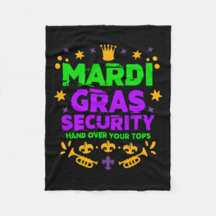 Funny Mardi Gras Security Parade Festival Mardi Gr Fleece Blanket