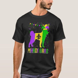 Funny Mardi Gras Shiba Inu Dog Dad Mom Mardi Gras  T-Shirt