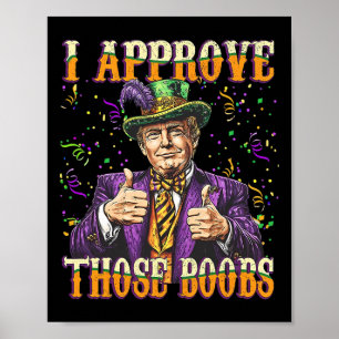 Funny Mardi Gras Usa I Approve Those Breast  Poster
