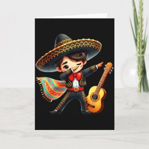 Funny Mariachi Sombrero Cinco De Mayo Guitar Boys Card