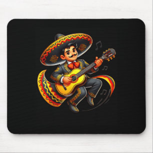 Funny Mariachi Sombrero Cinco De Mayo Guitar Men F Mouse Pad