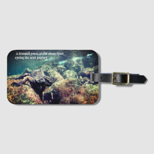 Funny marine iguana underwater luggage tag