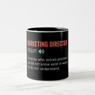 Funny Marketing Director Definition Two-Tone Coffee Mug