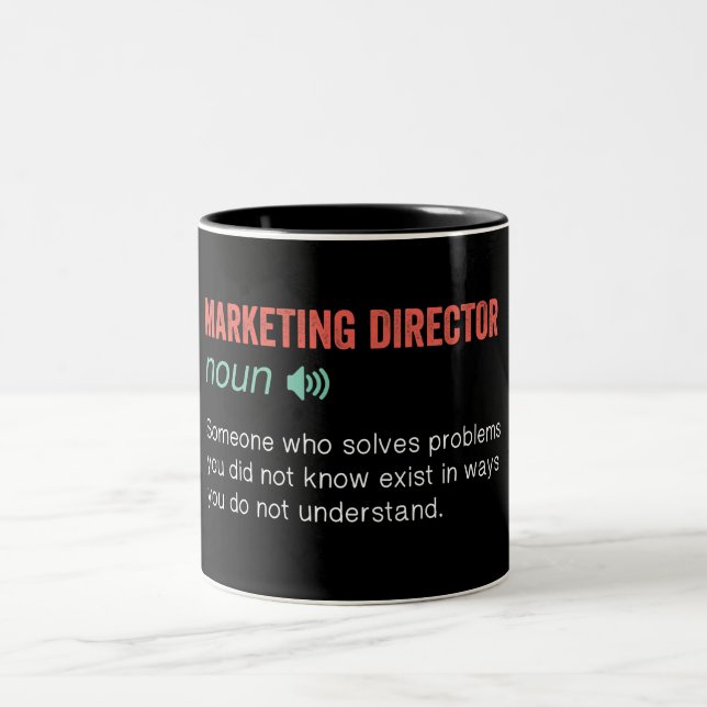 Funny Marketing Director Definition Two-Tone Coffee Mug (Center)