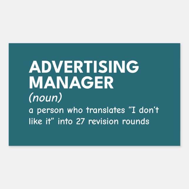 Funny Marketing Manager Definition Sticker (Front)