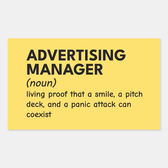Funny Marketing Manager Definition Sticker (Front)