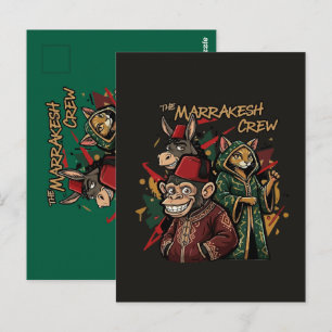 Funny Marrakesh Crew Morocco Souvenir Cartoon  Postcard