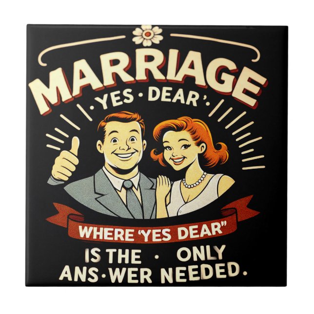 Funny Marriage, Anniversary Gift Tile (Front)