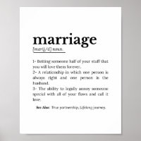 Funny Marriage Definition Typography Quote