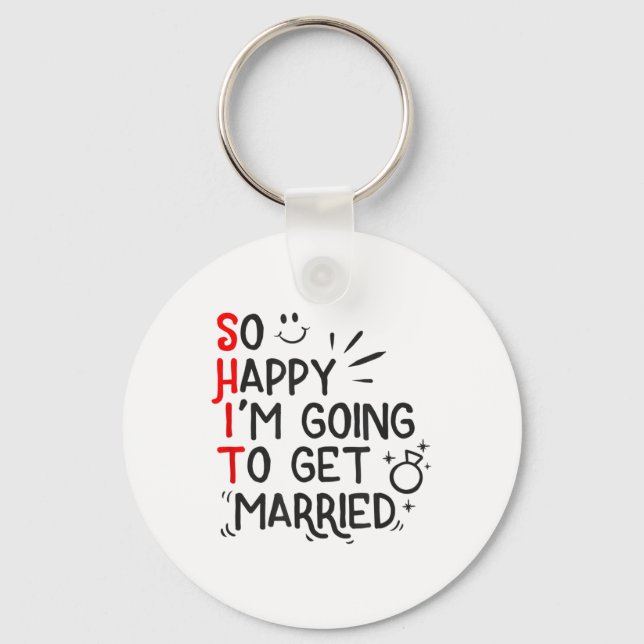 Funny Marriage Gift Hilarious Groom Bride Wedding  Keychain (Front)
