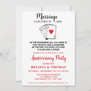 Funny Marriage Humour Anniversary Party  Invitation