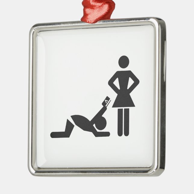 Funny marriage proposal with a credit card metal ornament (Left)