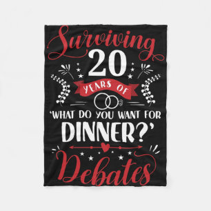 Funny Married Couples Him Or Her 20th Wedding Anni Fleece Blanket