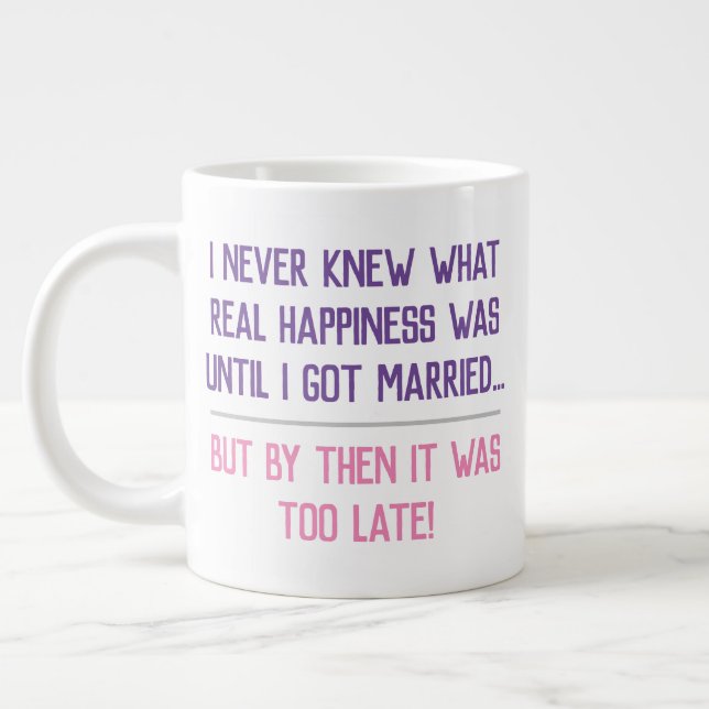 Funny Married Life Quotation Large Coffee Mug (Left)
