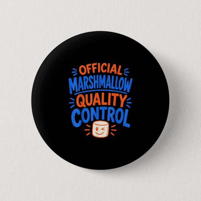 Funny marshmallow  2 inch round button (Front)