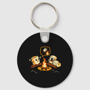 Funny Marshmallow Campfire Y Story Roasting Smore Keychain