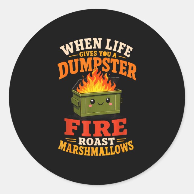 Funny marshmallow  classic round sticker (Front)
