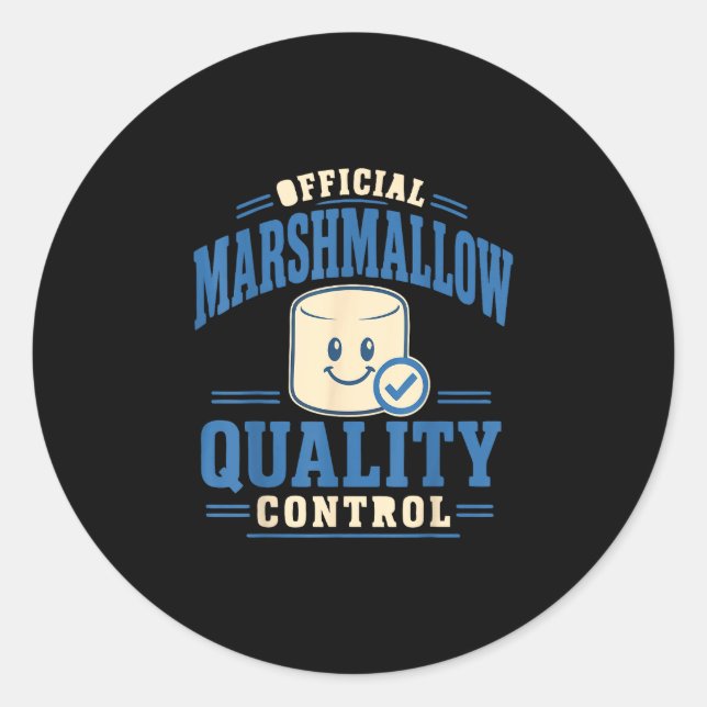 Funny marshmallow lover  classic round sticker (Front)