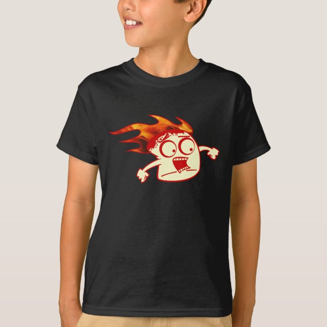 Funny Marshmallow on fire T-Shirt (Front)