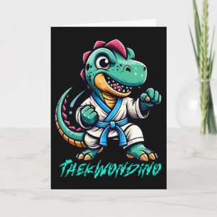 Funny Martial Arts Karate Taekwondo Dino Animal Cu Card