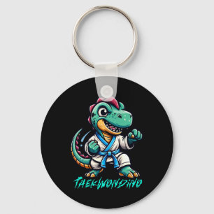 Funny Martial Arts Karate Taekwondo Dino Animal Cu Keychain