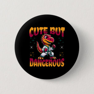 Funny Martial Arts Karate Taekwondo Dinosaur Anima 2 Inch Round Button