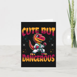 Funny Martial Arts Karate Taekwondo Dinosaur Anima Card