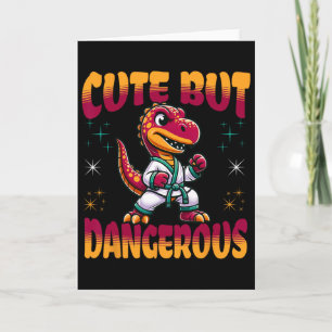 Funny Martial Arts Karate Taekwondo Dinosaur Anima Card