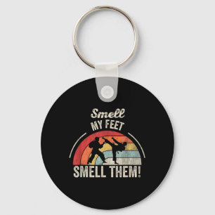 Funny Martial Arts Smell Feet Retro Karate Keychain