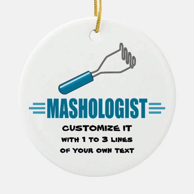 Funny Mashed Potato Ceramic Ornament (Front)