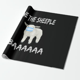 Funny mask sheep sheeple wearing face mask wrapping paper