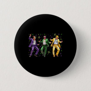 Funny Masked Trump Dance Mardi Gras New Orleans 2 Inch Round Button