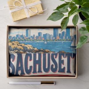 Funny Massachusetts Map Poster   Wicked Local  Tissue Paper