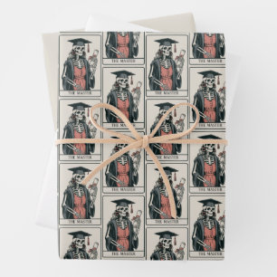 Funny Master Graduation Gift Skeleton Graduate Wrapping Paper Sheet