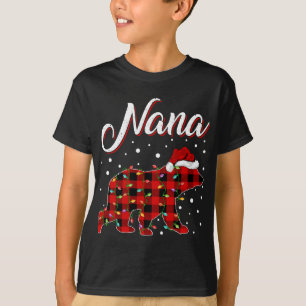 Funny Matching Buffalo Plaid Nana Bear Christmas P T-Shirt