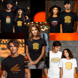 Funny matching couple group halloween Bacon T-Shirt