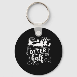 Funny Matching Couple His And Her Otter Half Valen Keychain