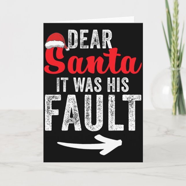 Funny Matching Couples Christmas His And Hers  Card (Front)