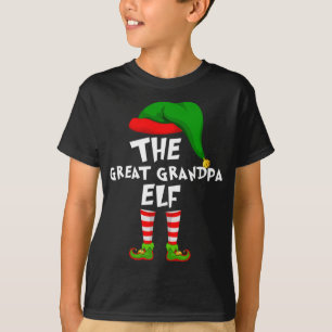 Funny Matching Family Christmas Great Grandpa Elf T-Shirt
