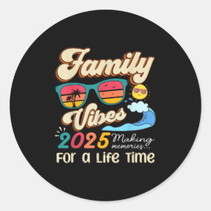 Funny Matching Family Reunion 2025 Making Memories Classic Round Sticker