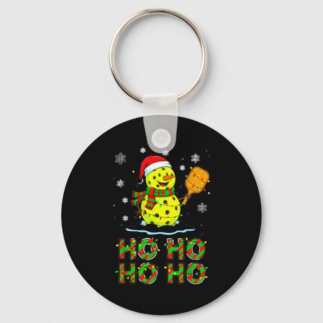 Funny Matching Family Santa Ho Ho Ho Ckleball Chri Keychain (Front)