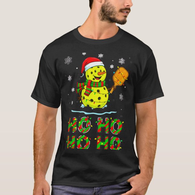 Funny Matching Family Santa Ho Ho Ho Ckleball Chri T-Shirt (Front)