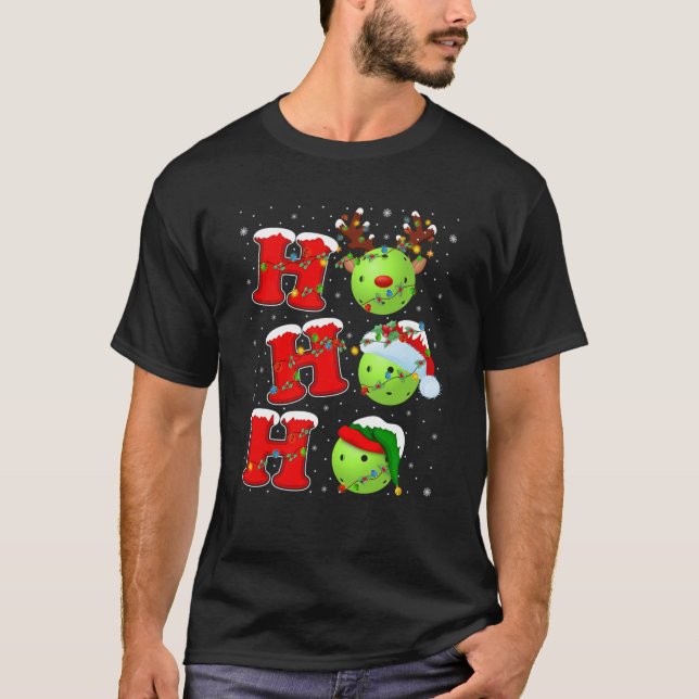 Funny Matching Family Santa Ho Ho Ho Pickleball Ch T-Shirt (Front)