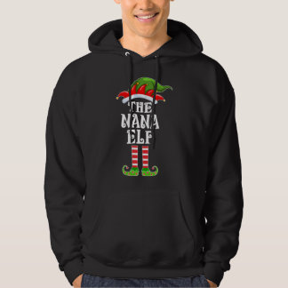 Funny Matching Family The Nana Elf Christmas Costu Hoodie