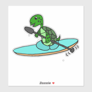 Funny Matching Sea Turtle Kayaking Cartoon