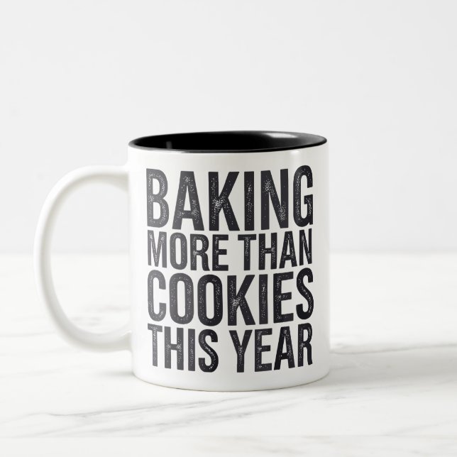 Funny Maternity Christmas Bumps First Xmas Two-Tone Coffee Mug (Left)