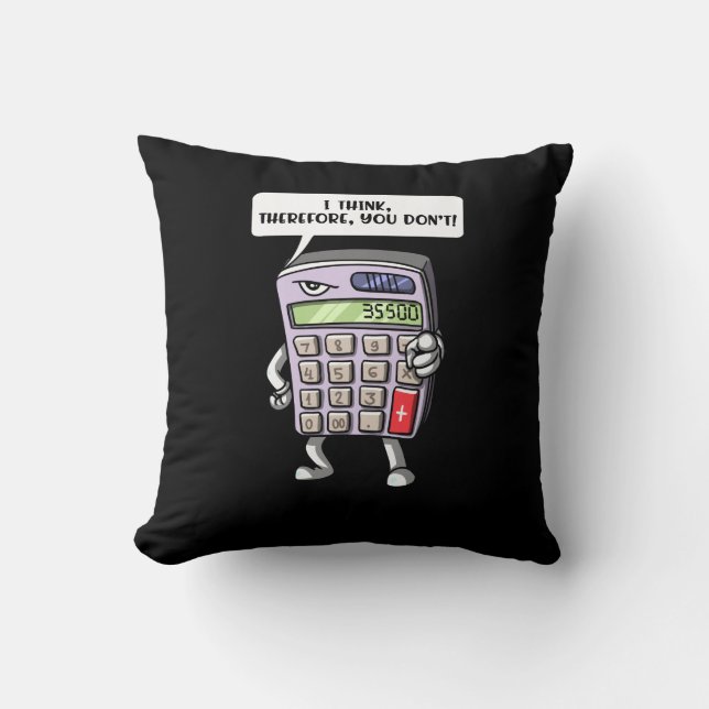 Funny Math Algebra Calculator Mathematics Joke Throw Pillow (Front)