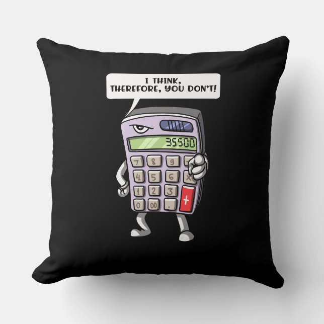 Funny Math Algebra Calculator Mathematics Joke Throw Pillow (Front)