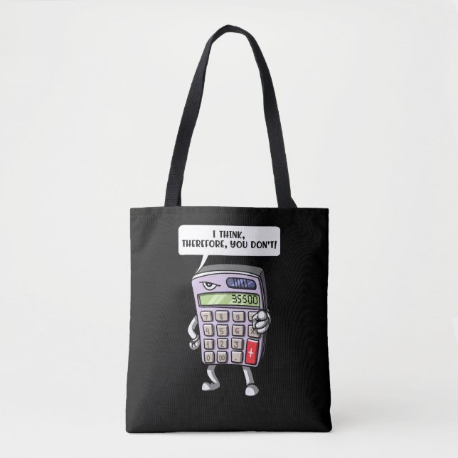 Funny Math Algebra Calculator Mathematics Joke Tote Bag (Front)
