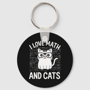 Funny Math and Cats Apparel for Teachers Students Keychain